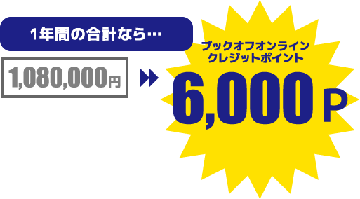 1年間の合計なら・・・6,000P
