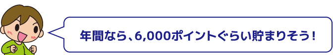 年間なら、6,000ポイントぐらい貯まりそう！